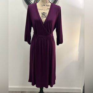 Old Navy purple faux wrap top dress.